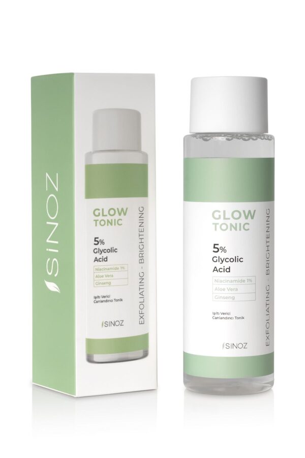 Sinoz 200 ml Glow Tonic – Glykolsäure 5 %, porenstraffend, reinigend, revitalisierend, Peeling-Effekt – Bild 5