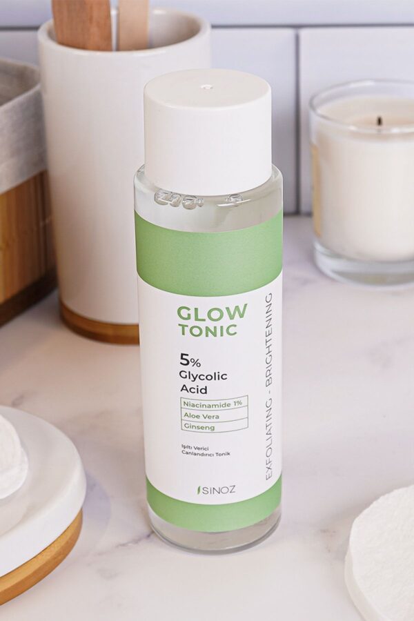 Sinoz 200 ml Glow Tonic – Glykolsäure 5 %, porenstraffend, reinigend, revitalisierend, Peeling-Effekt – Bild 7