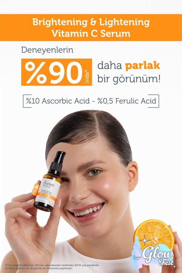 The Purest Solutions Vit C Aufhellendes und Tonausgleichendes Pflegeserum 30 ml 10 % Ascorbinsäure und Ferulasäure 0,5 % – Bild 2