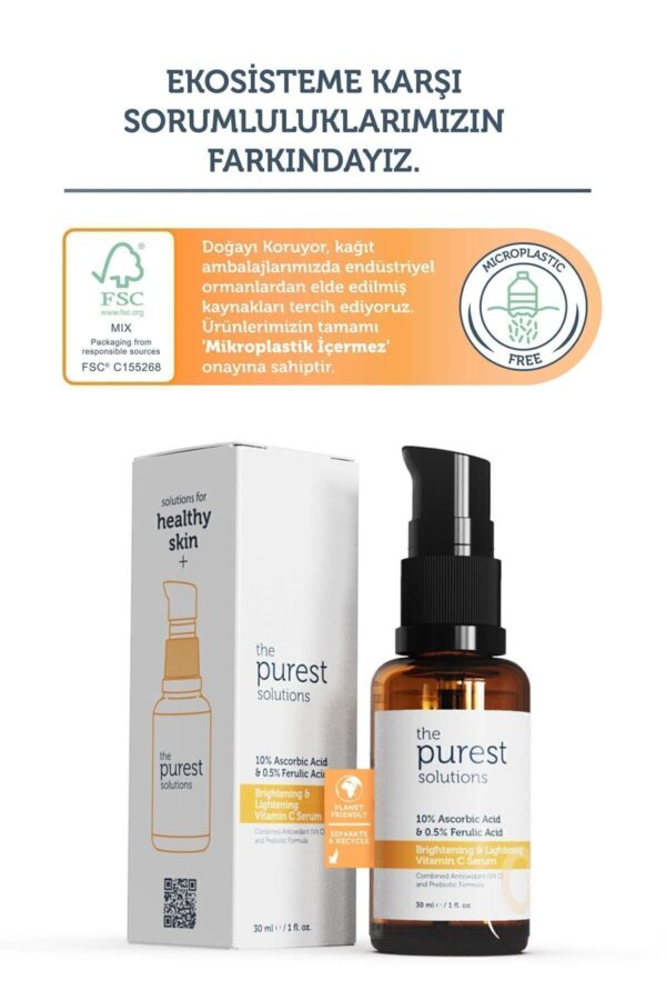 The Purest Solutions Vit C Aufhellendes und Tonausgleichendes Pflegeserum 30 ml 10 % Ascorbinsäure und Ferulasäure 0,5 % – Bild 5