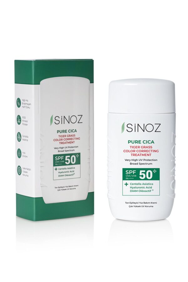Sinoz Pure Cica Gesichtspflegecreme – Instant Tone Equalizing and Repairing, Mineral-Sonnenfilter Spf50 der neuen Generation – Bild 6