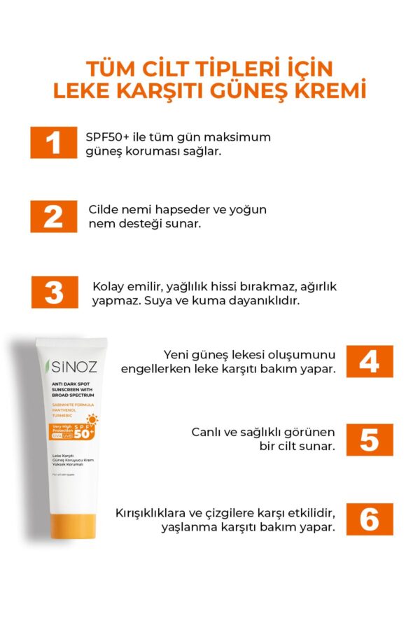 Sinoz LSF 50 – Sonnenschutzmittel für das Gesicht mit hohem Schutz, 50 ml, gegen Hautunreinheiten – für normale und trockene Haut – Bild 2