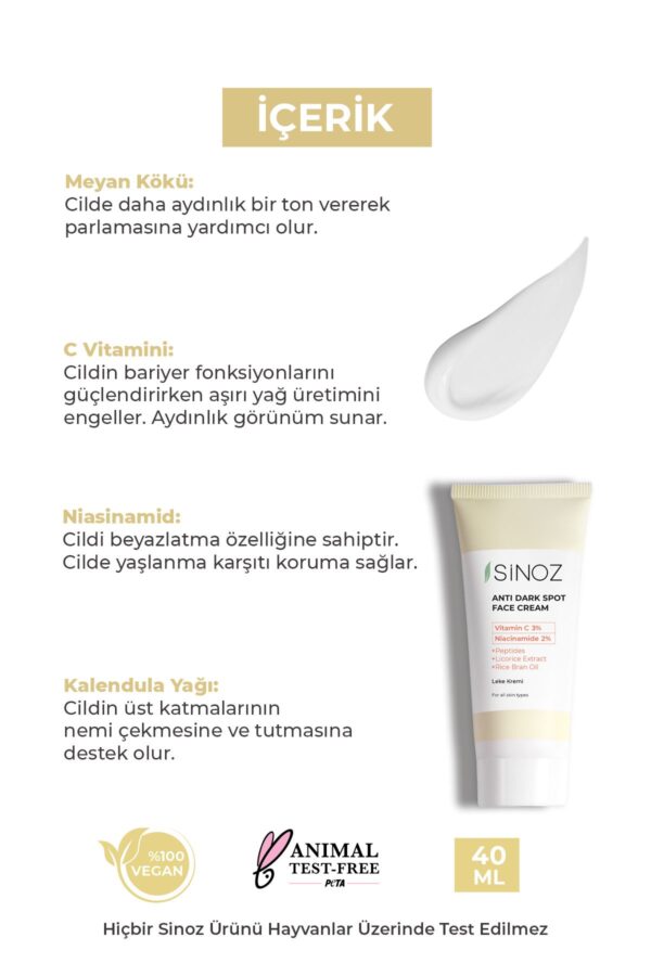 Sinoz 40 ml Blemish Cream – VITAMIN C 3 % NIACINAMIDE 2 % – Bild 3