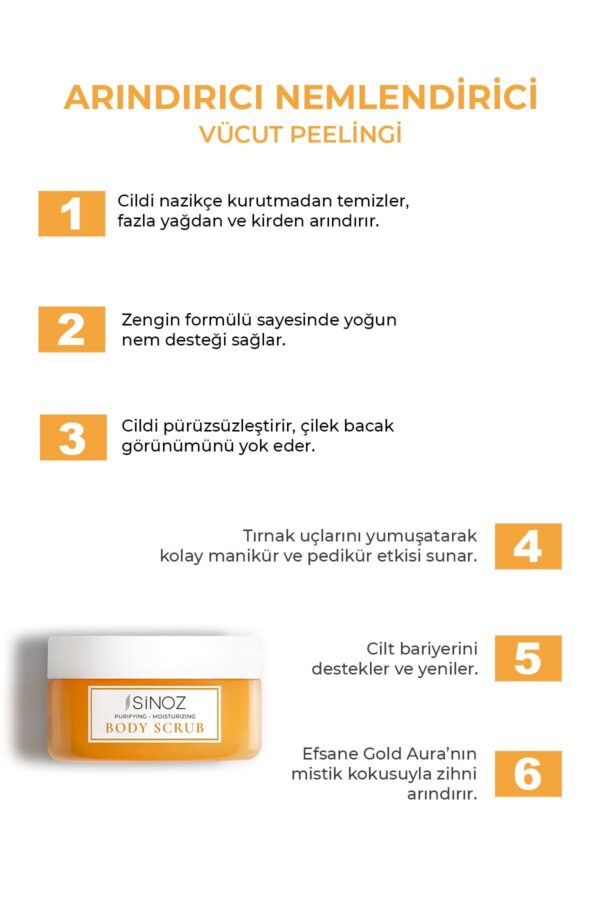 Sinoz Body Scrub Nährendes, reinigendes, feuchtigkeitsspendendes Körperpeeling 300 gr – Bild 2