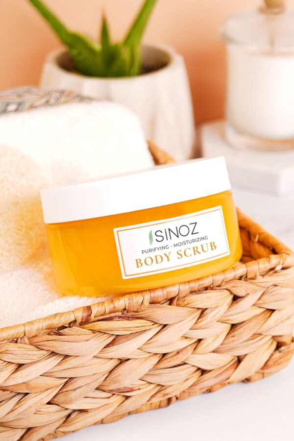 Sinoz Body Scrub Nährendes, reinigendes, feuchtigkeitsspendendes Körperpeeling 300 gr – Bild 5