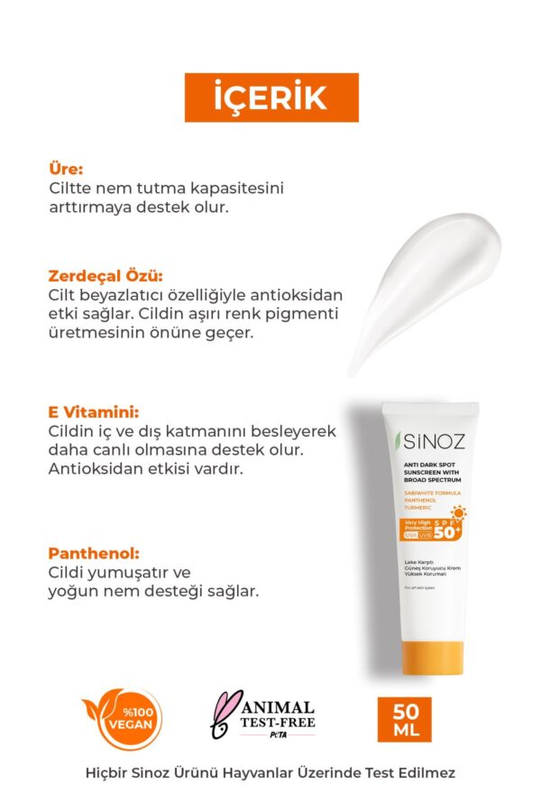 Sinoz LSF 50 – Sonnenschutzmittel für das Gesicht mit hohem Schutz, 50 ml, gegen Hautunreinheiten – für normale und trockene Haut – Bild 3