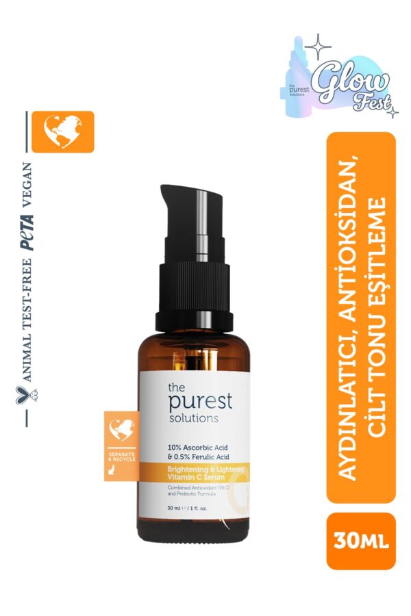 The Purest Solutions C Vit Brightening & Tone Equalizing Care Serum 30 ml, 10 % Ascorbinsäure und 0,5 % Ferulasäure